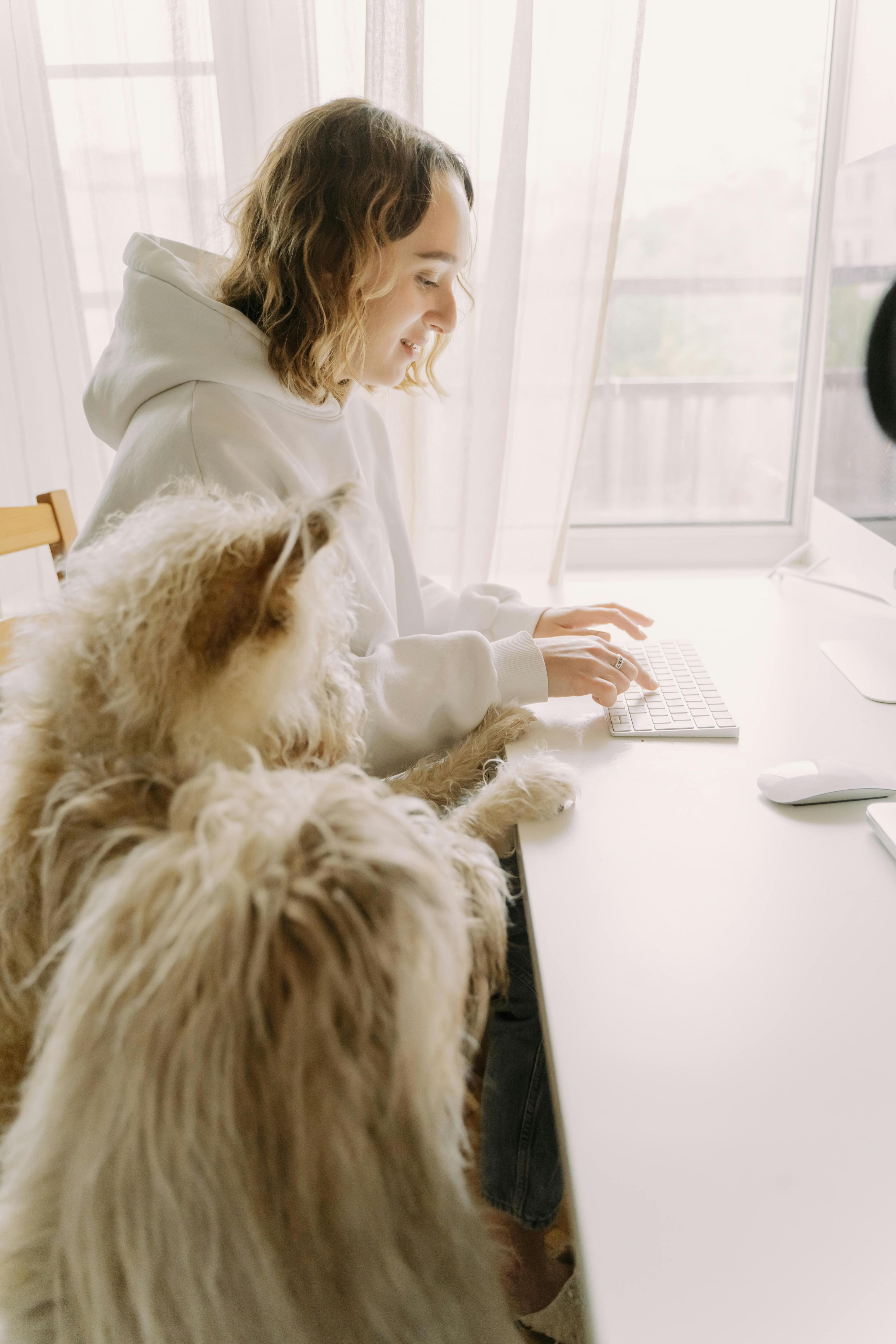 Girl working on laptop